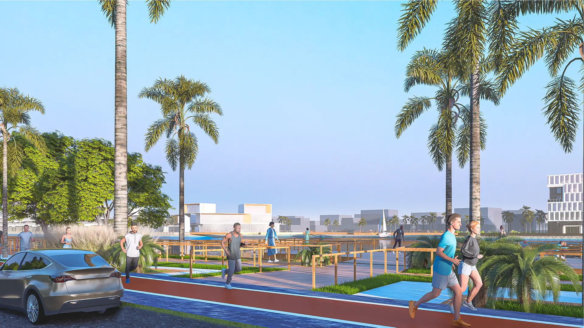 East Lake Park 公园内的棕榈步道